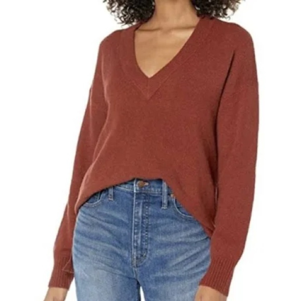 Madewell Bartlett V-neck Pullover Oversized sweater Sz XS - Picture 1 of 5